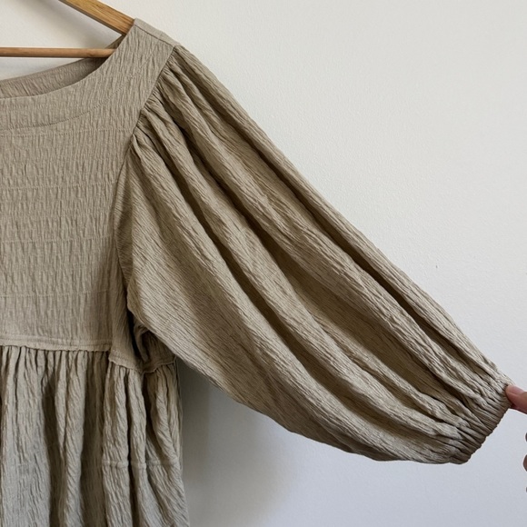 Free People FP Beach Get Obsessed Babydoll Dress size XS oversized green boho - Picture 5 of 10